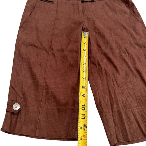 Marciano Brown Linen Capri Pants Size 4 - Picture 11 of 17